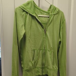 American Eagle Green Zip-Up Hoodie